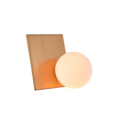 1-Light Gold Table Lamp With A Milk White Glass Globe Shade