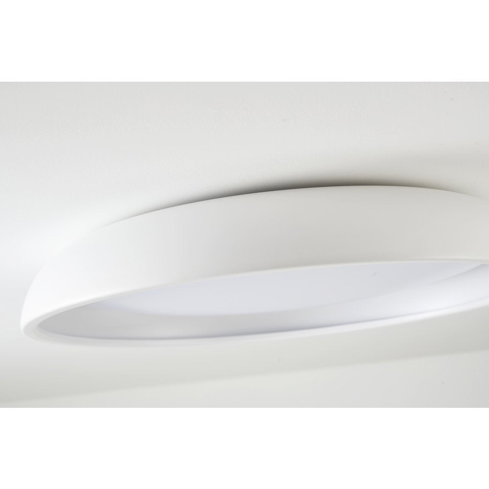 1-Light Matte White LED Flush Mount With An Acrylic Diffuser