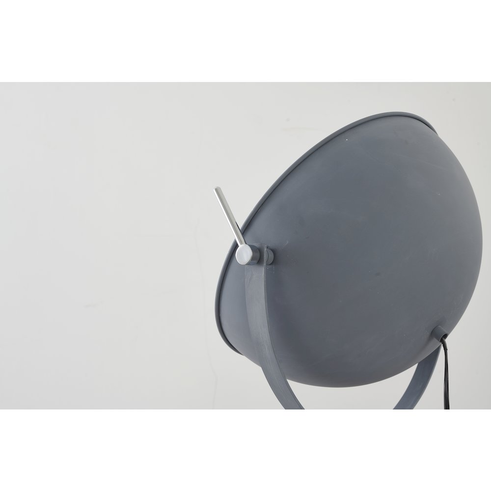 1-Light Grey Metal Floor Lamp With A Silver Leaf Interior Shade