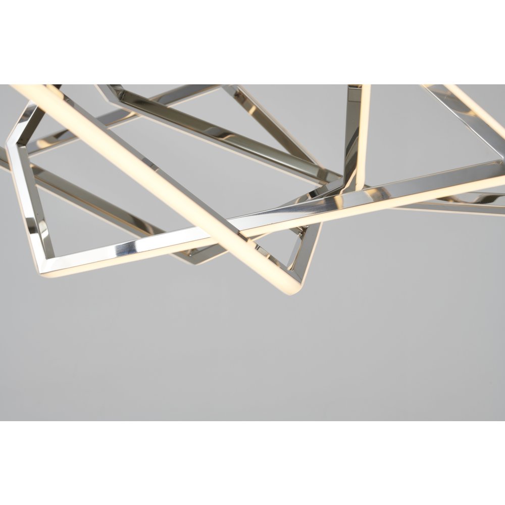 25-Light Chrome Stainless Steel LED Chandelier With White Acrylic Diffusers