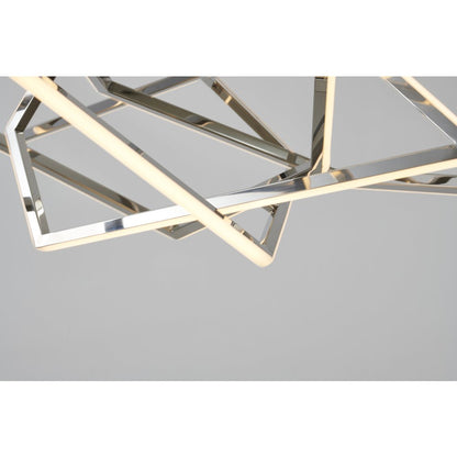 25-Light Chrome Stainless Steel LED Chandelier With White Acrylic Diffusers