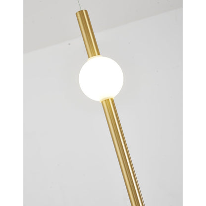 1-Light Gold LED Pendant With A White Glass Shade