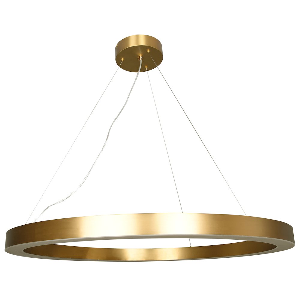 1-Light Antique Brass LED Halo Ring Chandelier