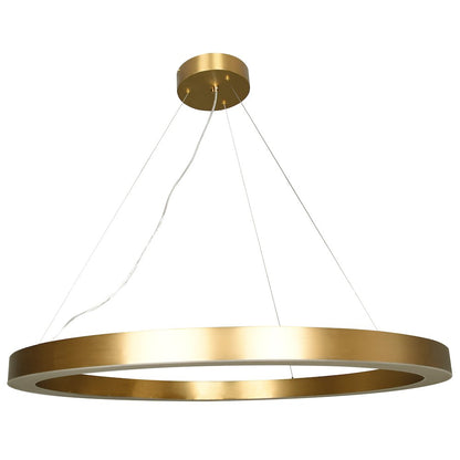 1-Light Antique Brass LED Halo Ring Chandelier