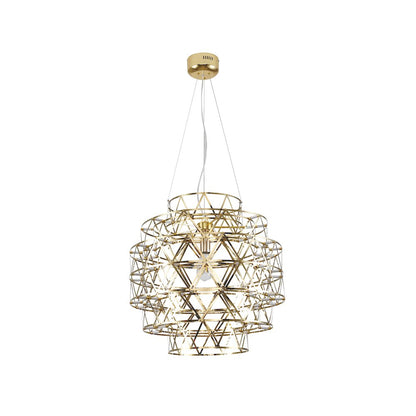 85-Light Dimmable Gold Stainless Steel LED Chandelier in a 5-Tier Design