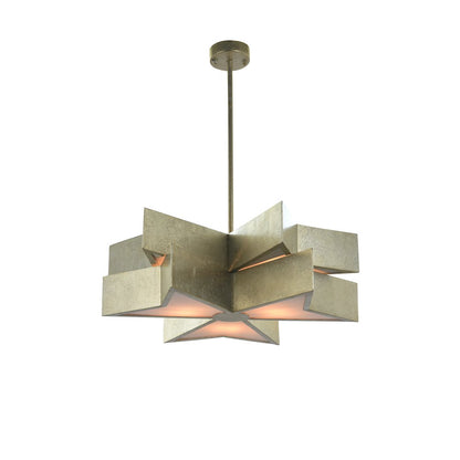6-Light Silver Leaf Chandelier With An Acrylic Cover