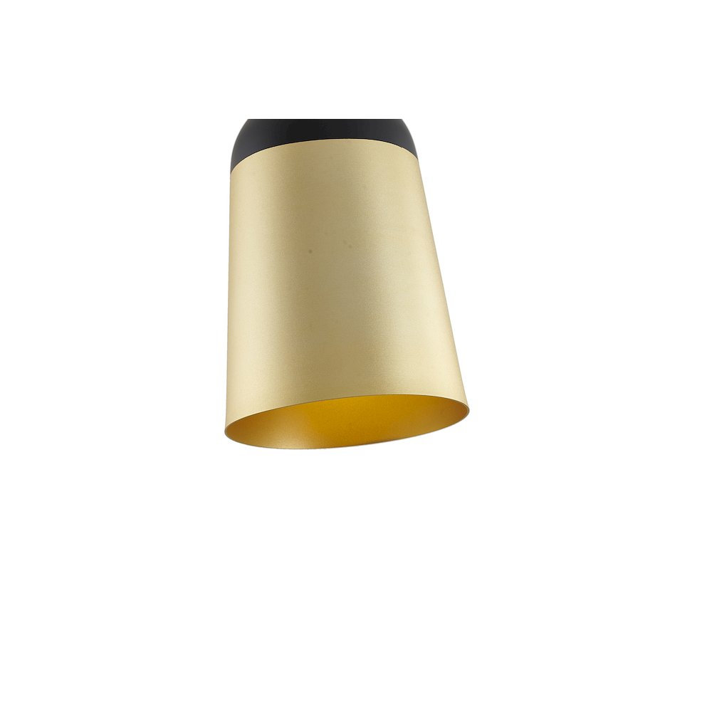 1-Light Black And Gold Aluminum Shade Pendant