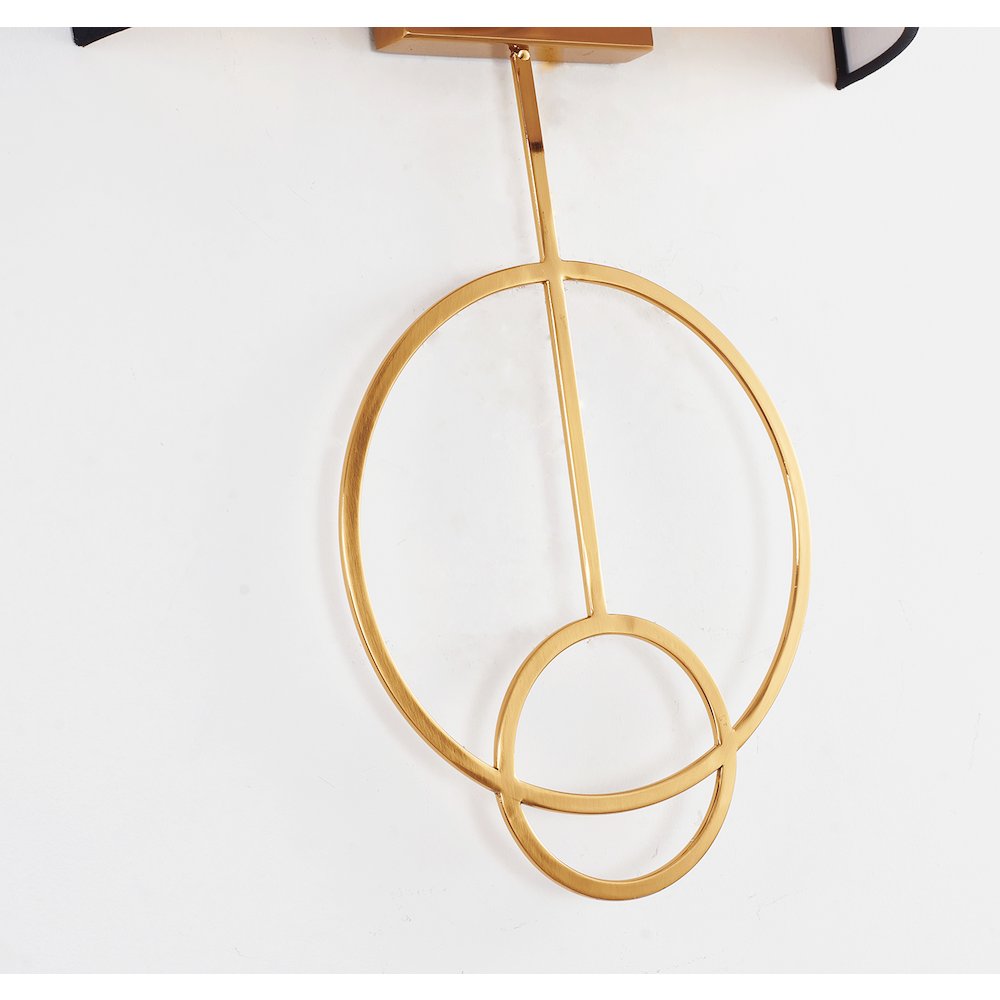 1-Light Satin Brass Metal Wall Sconce With A Fabric Black Shade