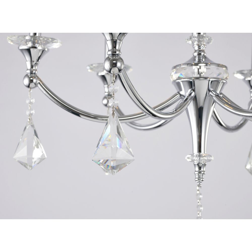6-Light Chrome Chandelier With Clear And Champagne Crystals