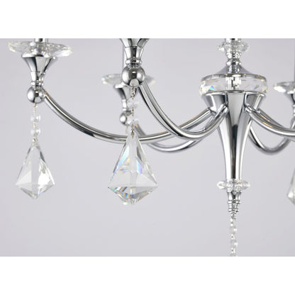 6-Light Chrome Chandelier With Clear And Champagne Crystals