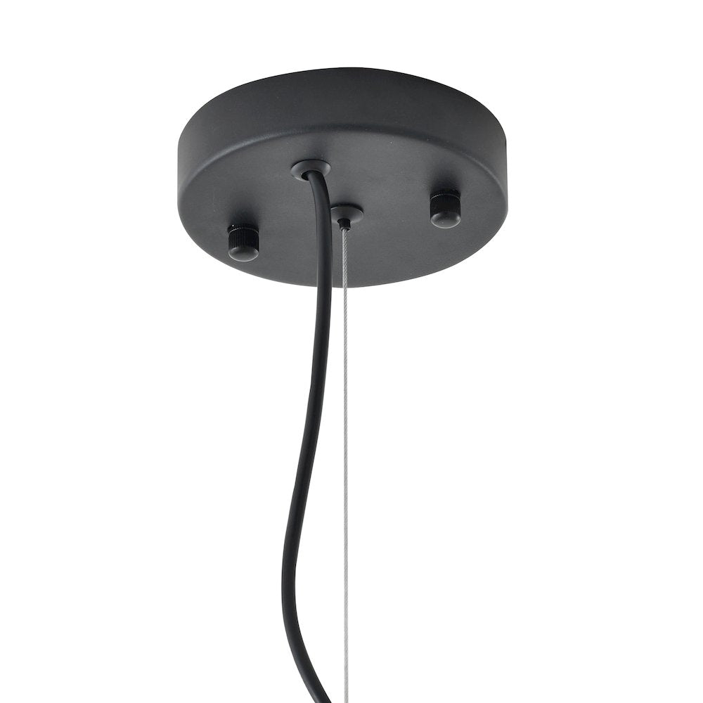 8-Light Black Chandelier With White Aluminum Shades