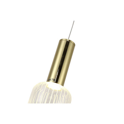 1-Light Gold LED Pendant With A Clear Glass Shade