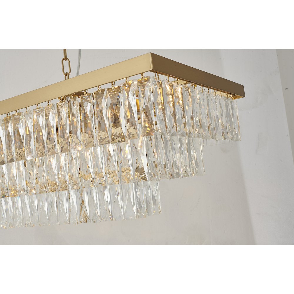 17-Light Gold Chandelier With Clear Crystals
