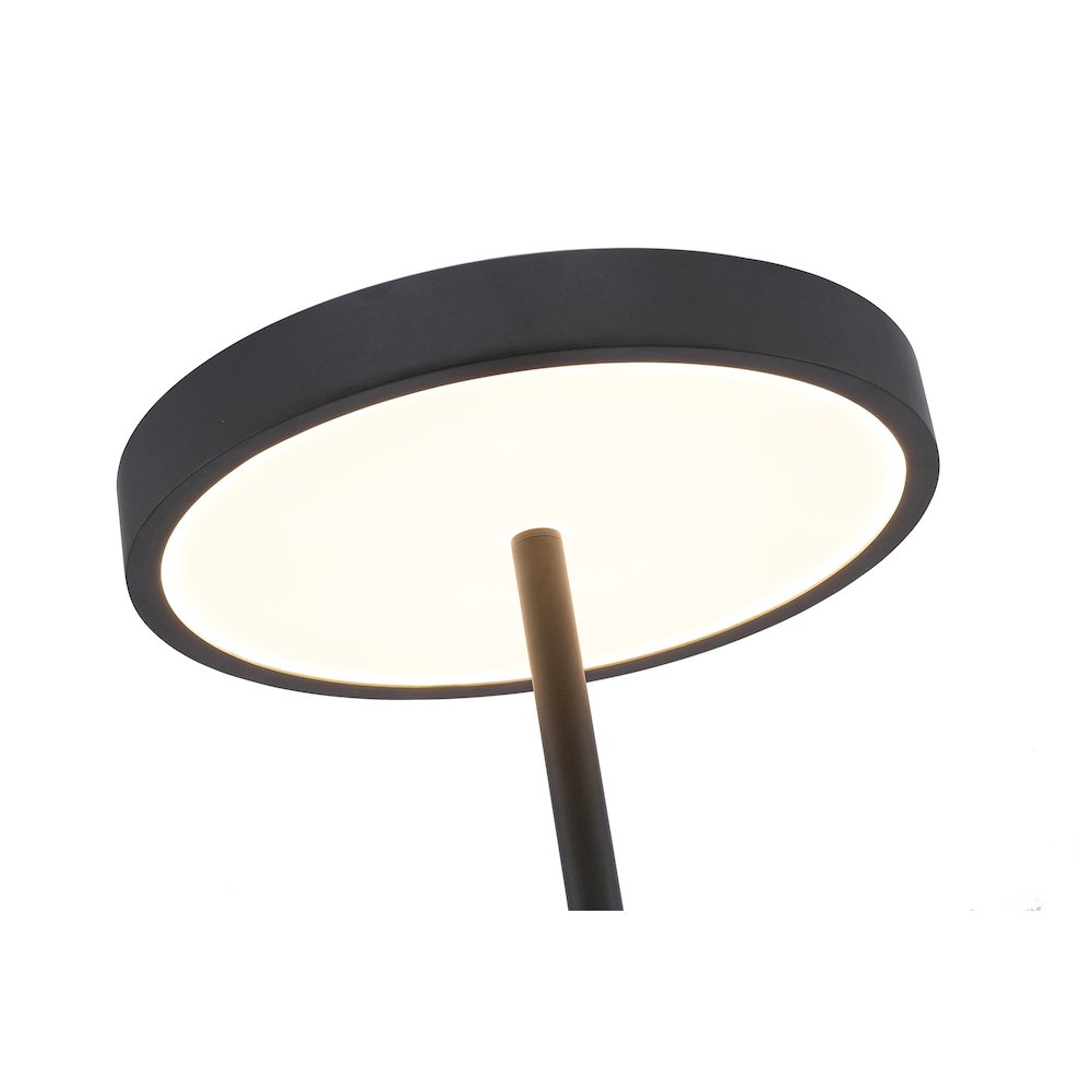 1-Light Black Iron LED Floor Lamp With A White Acrylic Shade