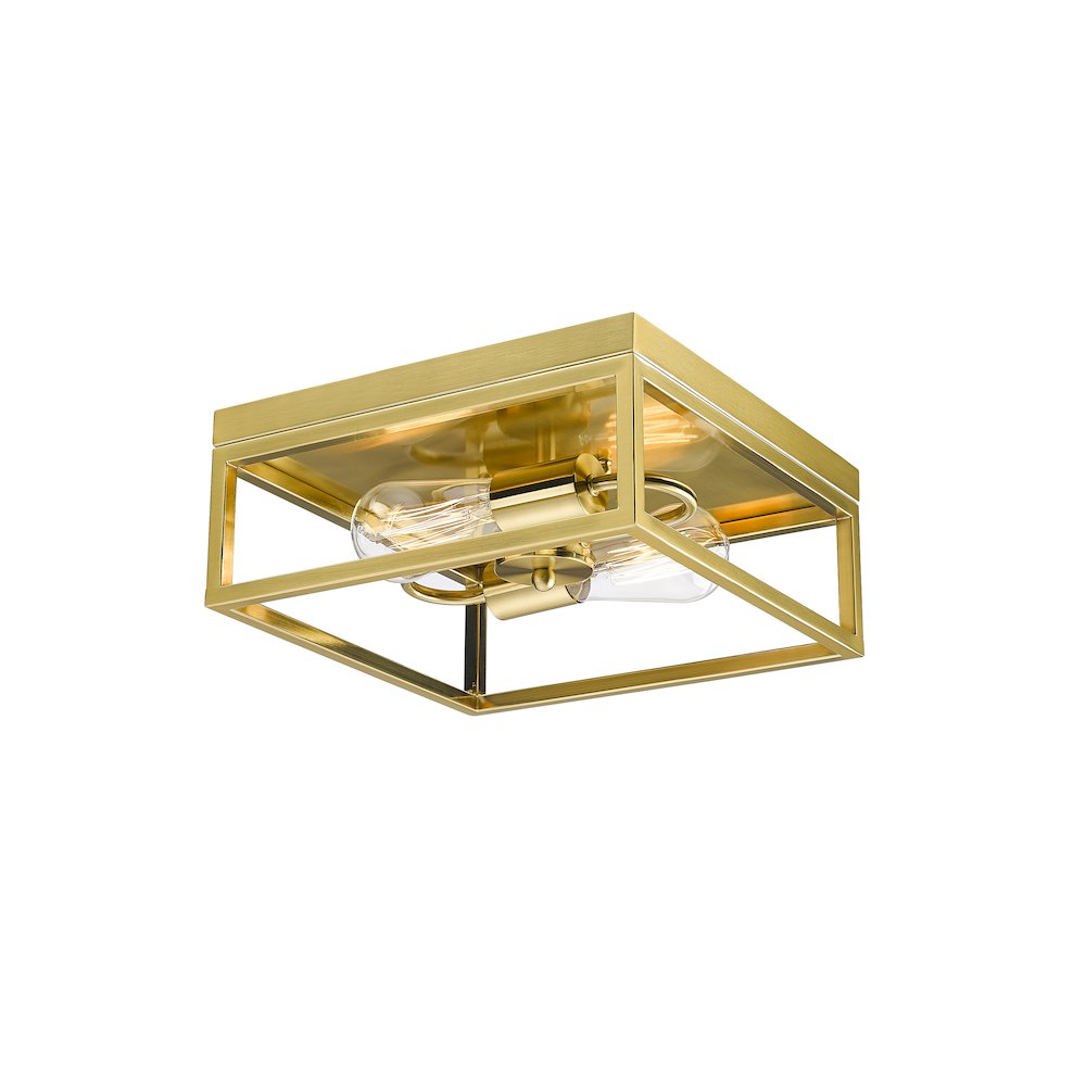 2-Light Gold Metal Flush Mount