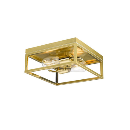 2-Light Gold Metal Flush Mount