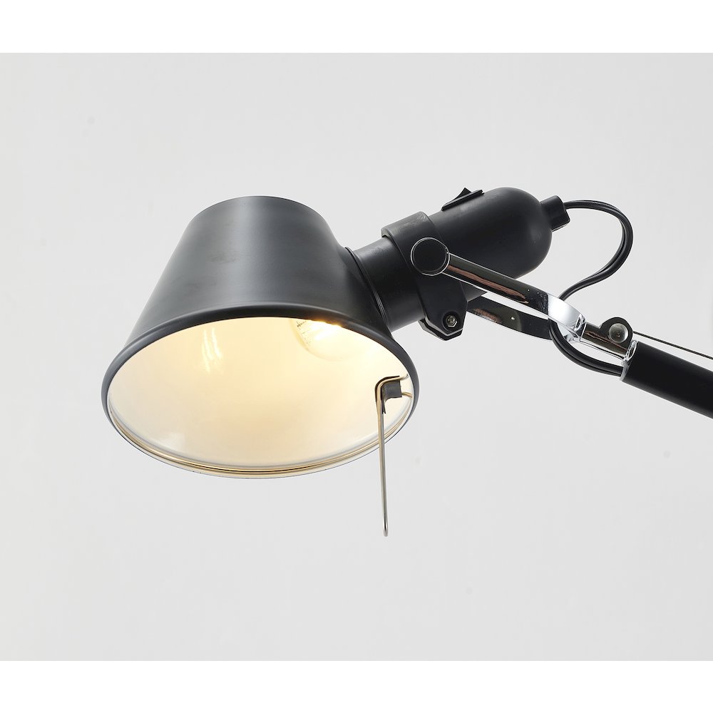1-Light Black Table Lamp With A Black Shade