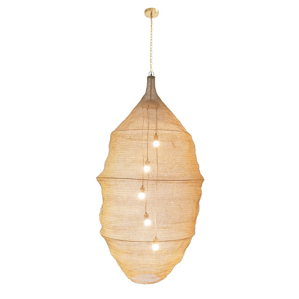 1-Light Gold Chandelier With A Chain Basket Shade