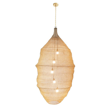 1-Light Gold Chandelier With A Chain Basket Shade