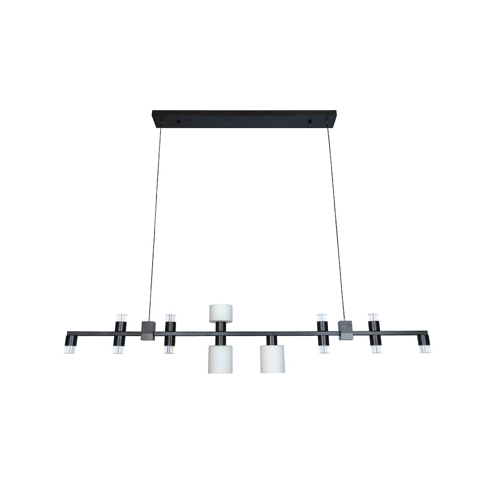 13-Light Black LED Chandelier With Glass Shades