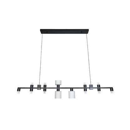 13-Light Black LED Chandelier With Glass Shades