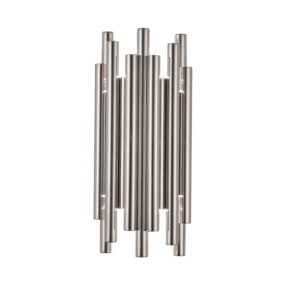 8-Light Chrome Stainless Steel LED Rod Wall Sconce