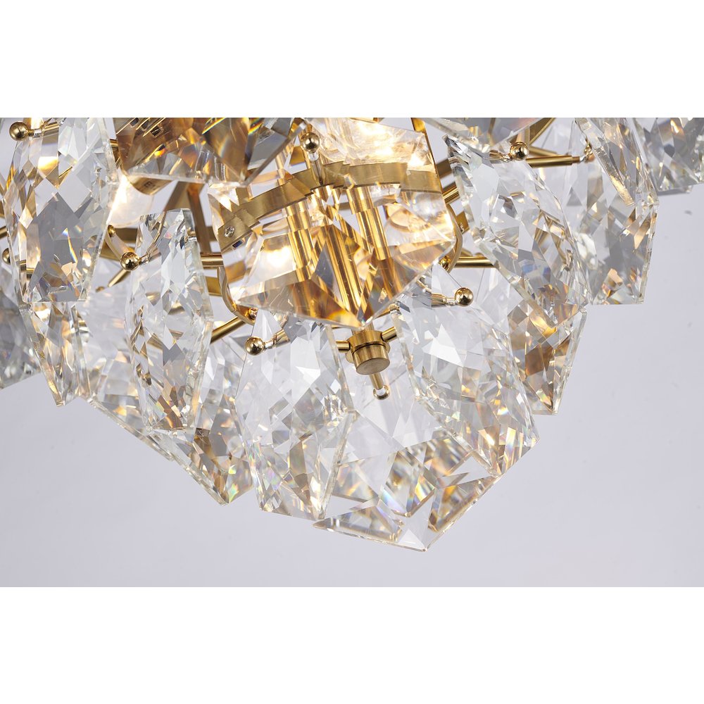 9-Light Gold Chandelier With Clear Crystals