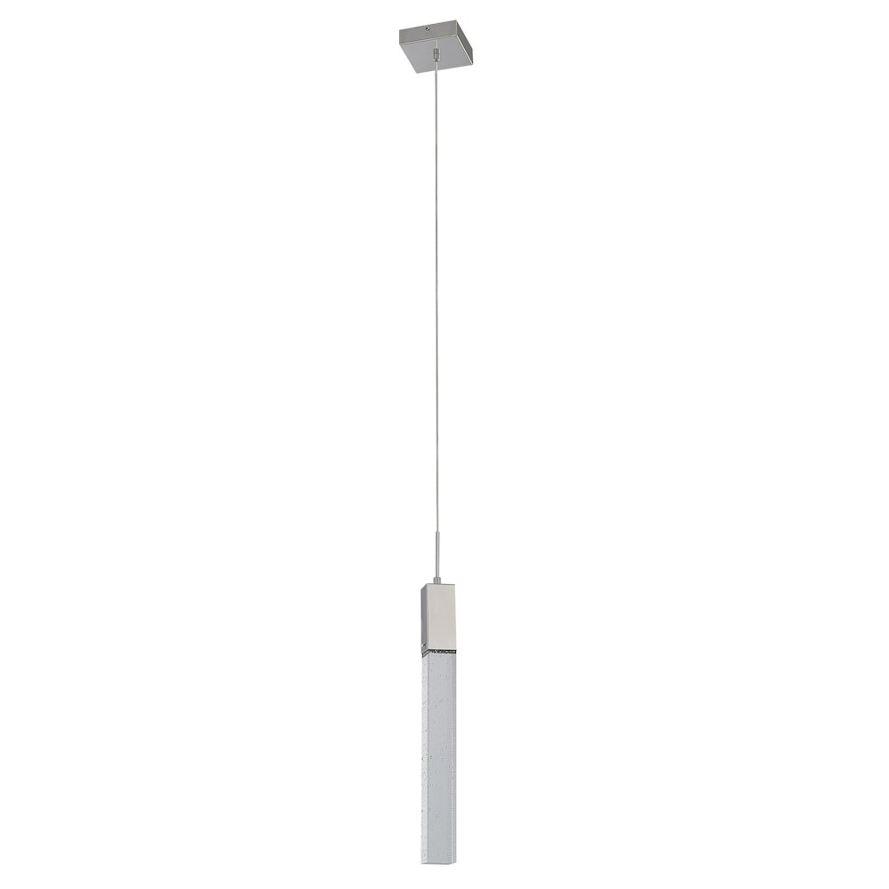1-Light Chrome Single Pendant With A Clear Bubble Crystal