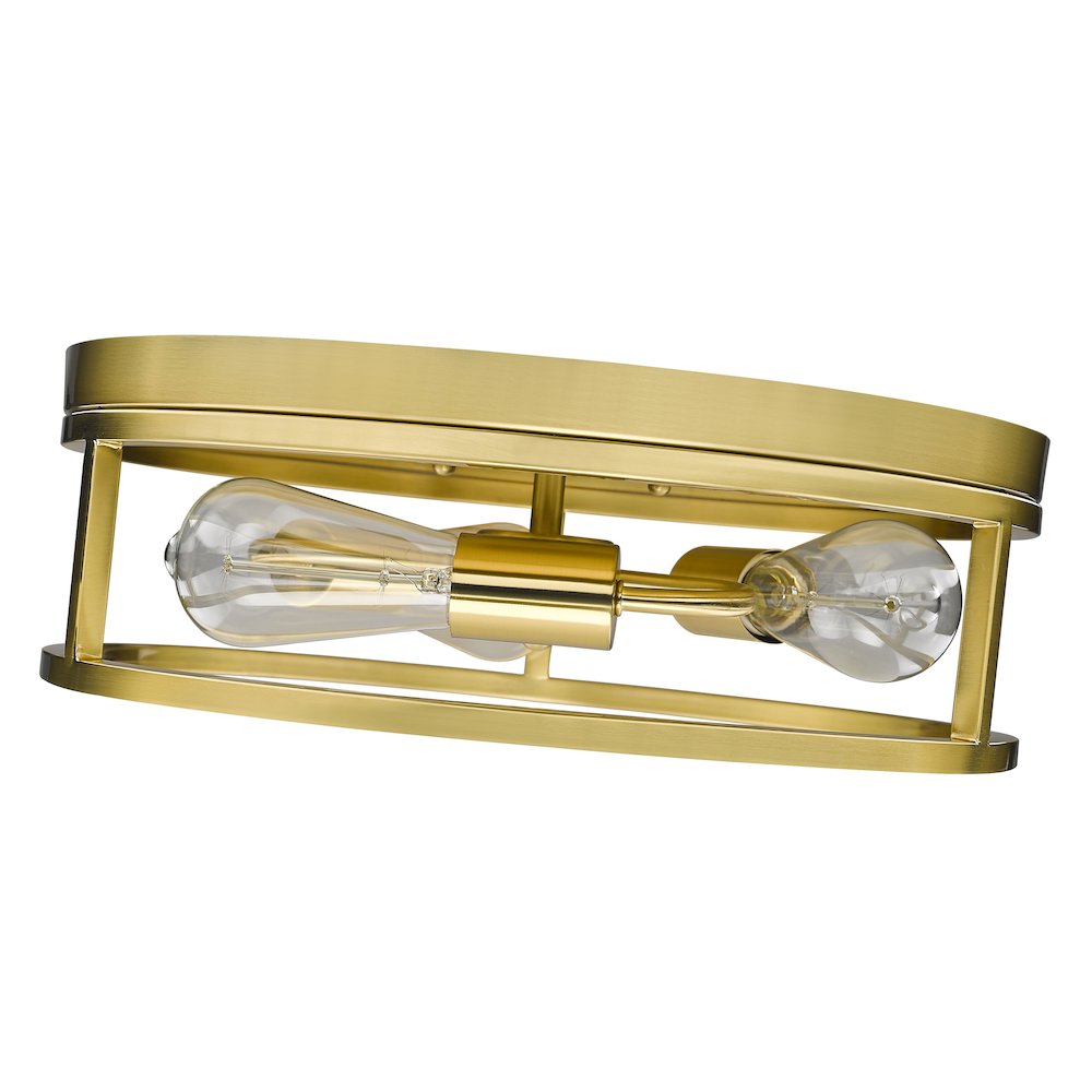 3-Light Gold Metal Flush Mount