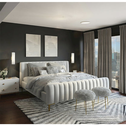 1-Light Matte Brass LED Wall Sconce With A Clear Frosted Glass Shade