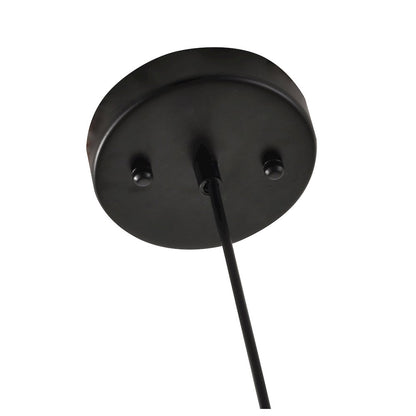 1-Light Black Single Pendant With An Amber Glass Shade