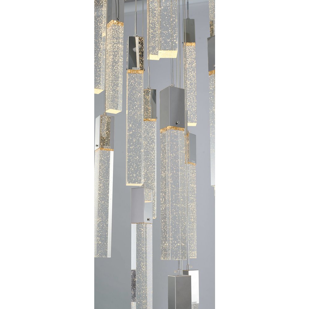 25-Light Chrome Chandelier With A Clear Bubble Crystal