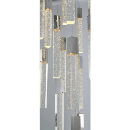 25-Light Chrome Chandelier With A Clear Bubble Crystal