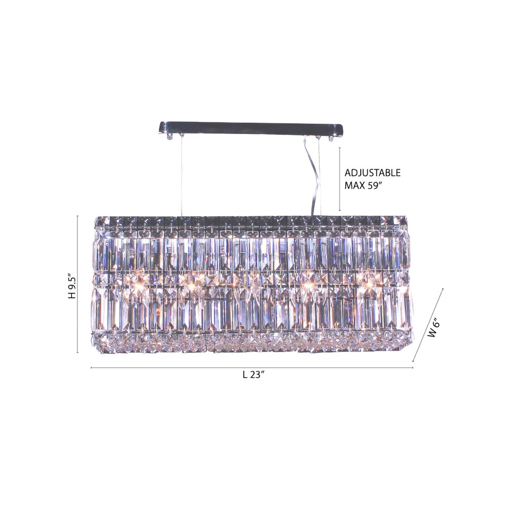 5-Light Chrome Chandelier With Clear Crystal Accents