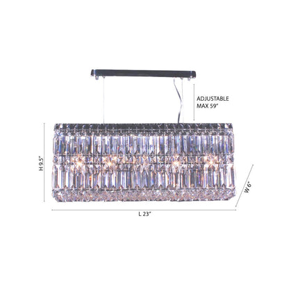 5-Light Chrome Chandelier With Clear Crystal Accents
