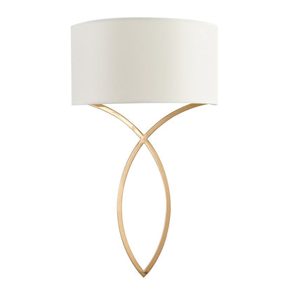 1-Light Antique Brass Metal Wall Sconce With A Fabric Black Shade