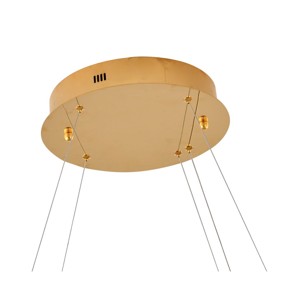 1-Light Gold Dimmable LED chandelier With Clear Crystal Accents