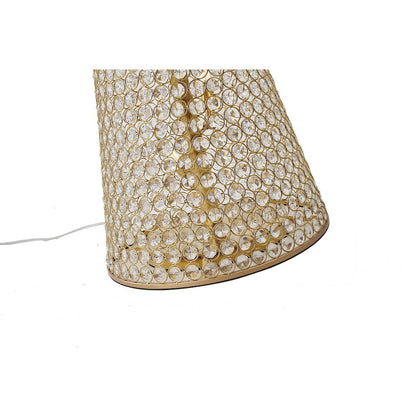 15-Light Gold Floor Lamp With Clear Crystals