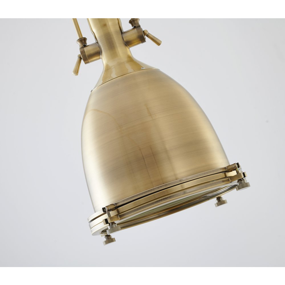 1-Light Brass Iron Single Pendant With A Frosted Glass Shade