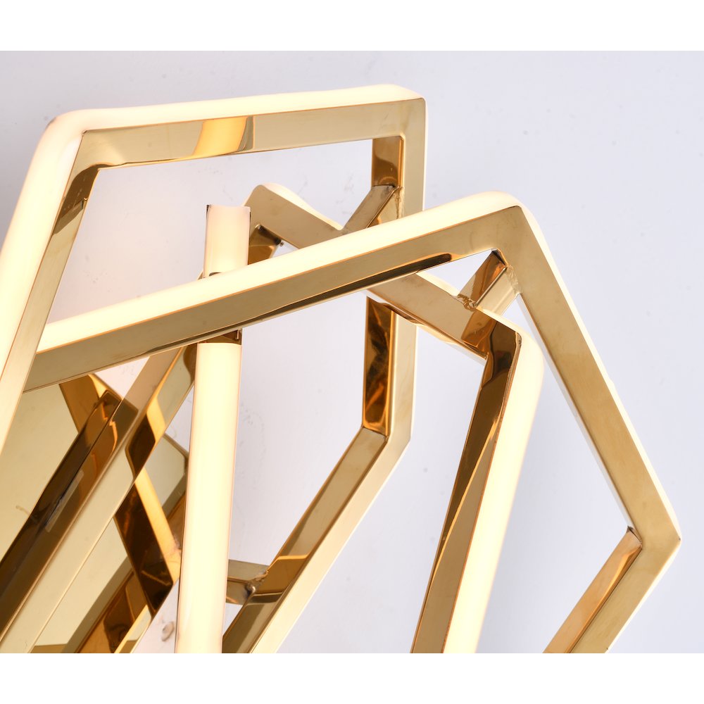 15-Light Gold Stainless Steel LED Wall Sconce With Acrylic Diffusers