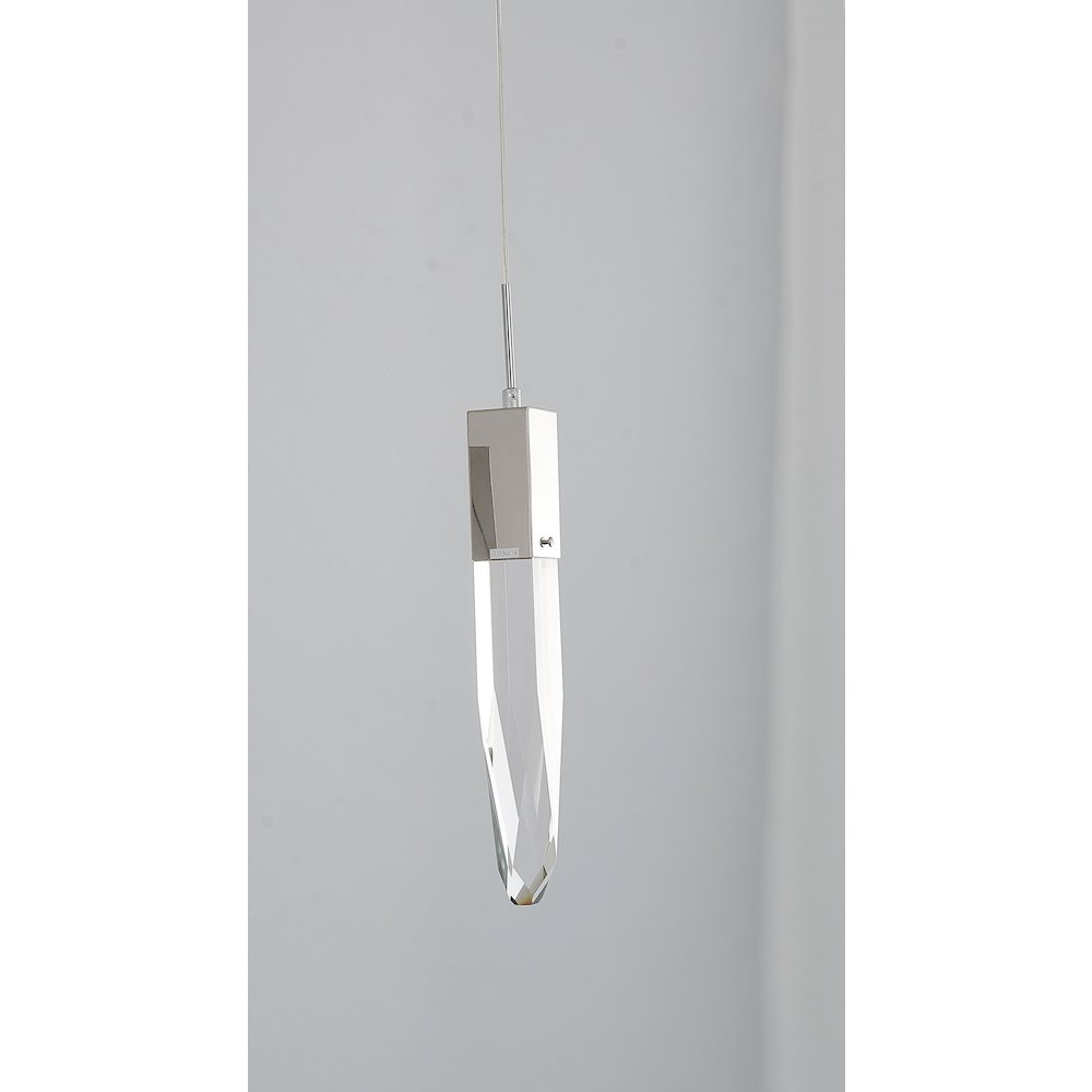 3-Light Chrome Island Lighting With A Clear iceberg Crystal