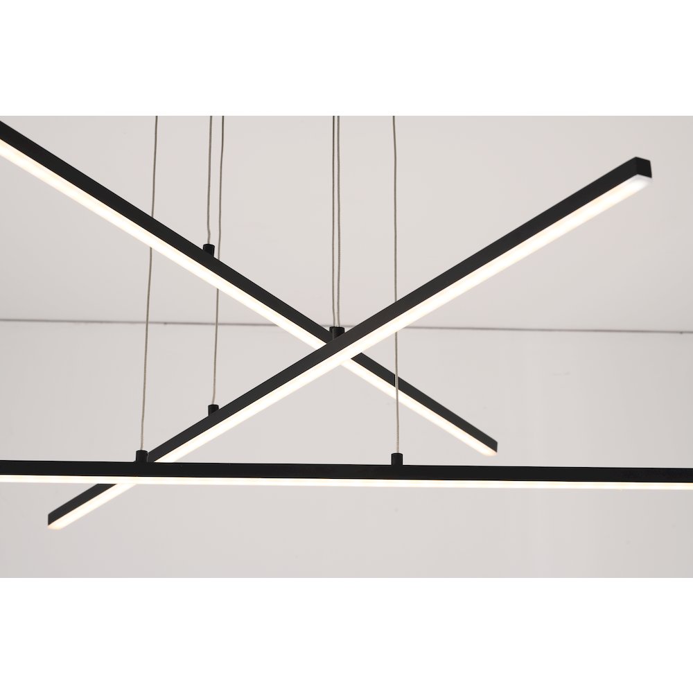 2-Light Matte Black Metal LED Chandelier With Selectable LED Color Temperature