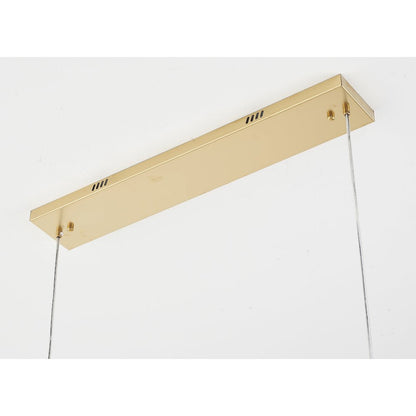15-Light Brass Linear Chandelier With Clear Crystal Spike Accents