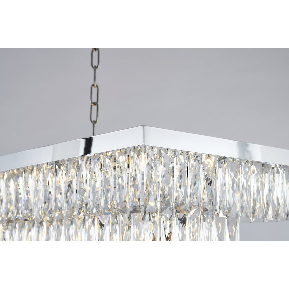 17-Light Chrome Chandelier With Clear Crystals