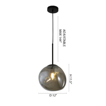 1-Light Satin Black Pendant With A Smoke Glass Shade