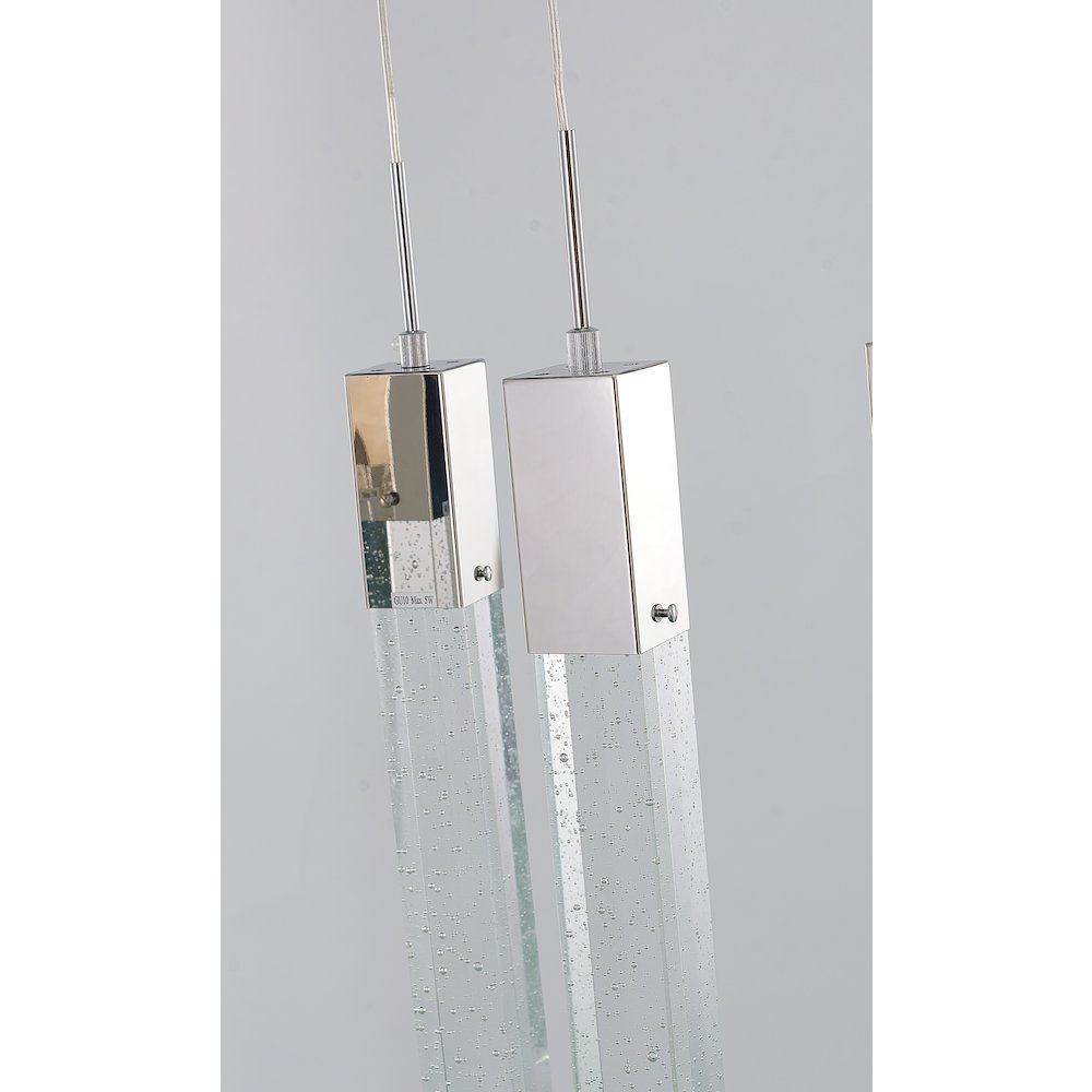 7-Light Chrome Island Lighting With A Clear Bubble Crystal