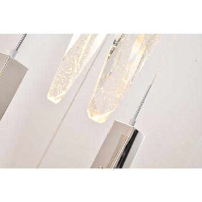 13-Light Chrome Chandelier With A Clear iceberg bubble Crystal