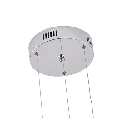 1-Light Chrome Dimmable LED Chandelier With Clear Crystals And A Diffuser