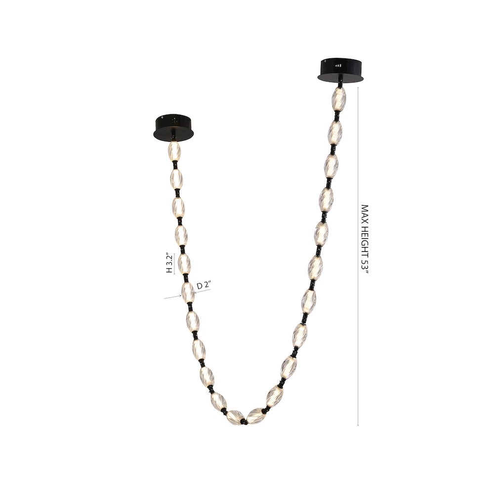 22-Light Black LED Chandelier With Clear Crystal Shades
