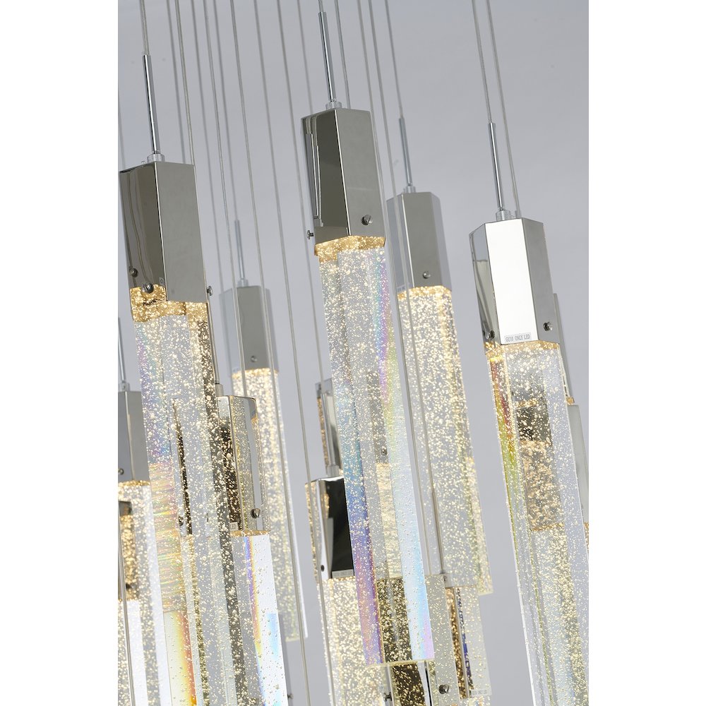 41-Light Chrome Chandelier With Clear Bubble Crystals